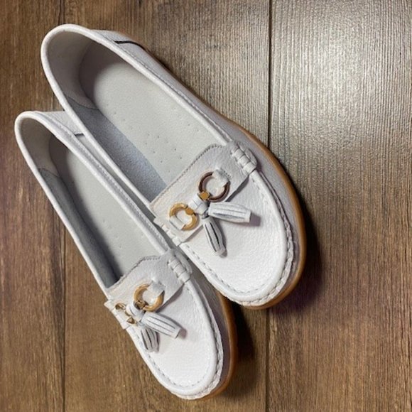 Women’s Leather Moccasin Shoes, 2022 Bowknot Decor Comfortable Slip on Flat Boat - Picture 3 of 6